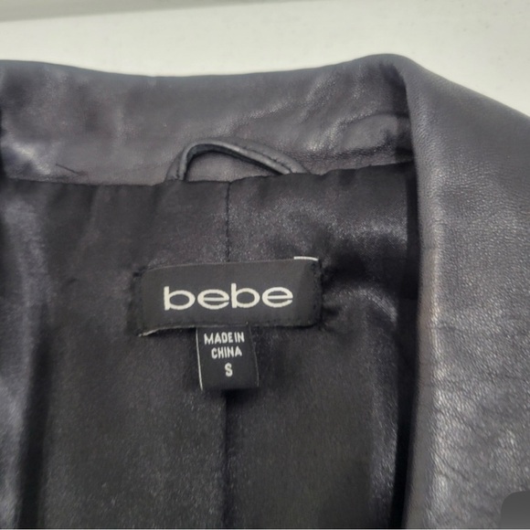 Bebe leather black jacket, size Small, soft 100% real leather shoulder pad - Picture 11 of 15